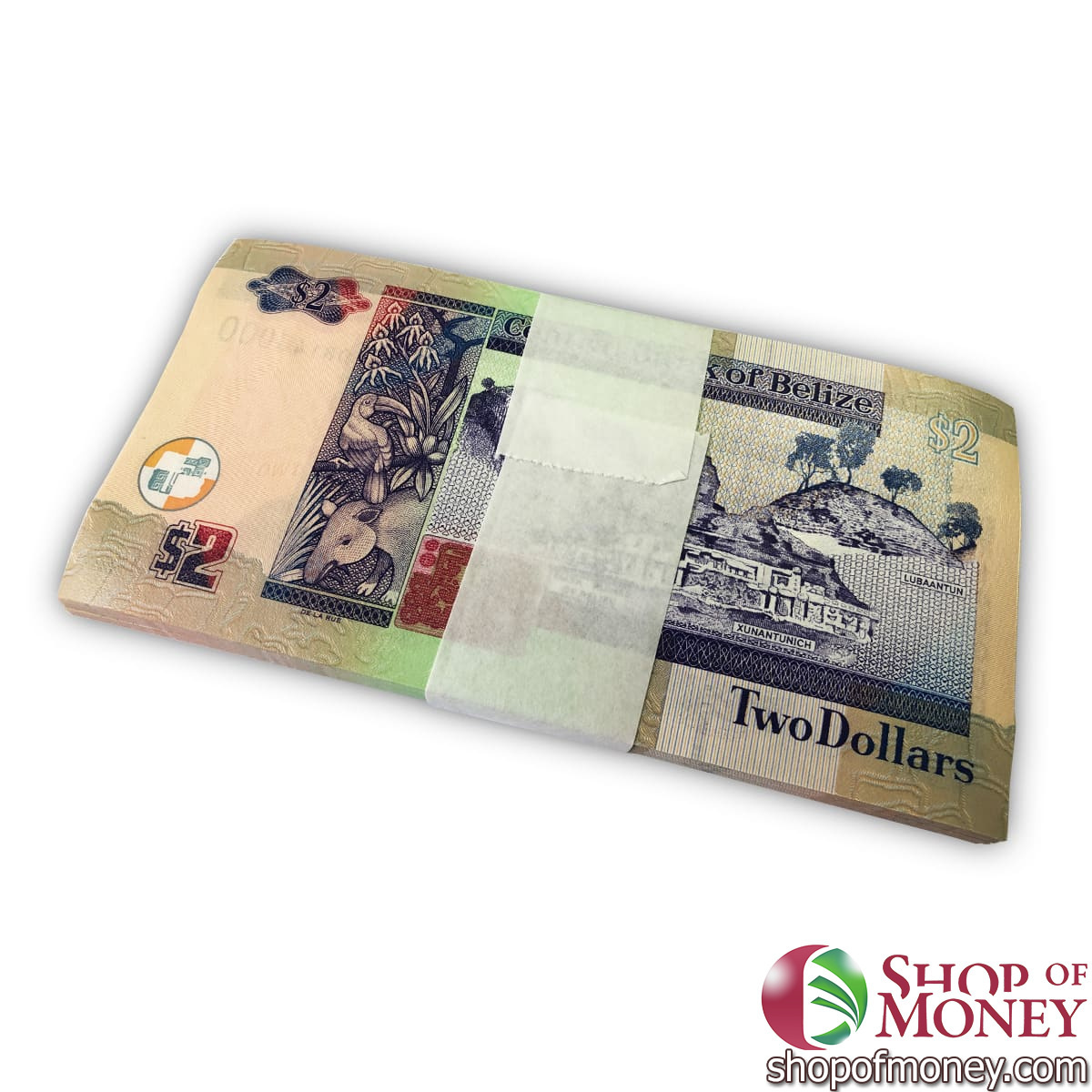 БЕЛИЗ 2 ДОЛЛАРА (100 БАНКНОТ) мини 2
