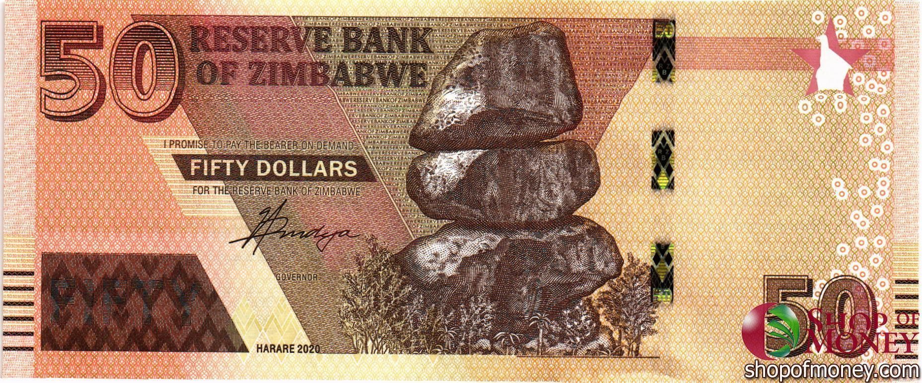 ЗИМБАБВЕ 50 ДОЛЛАРОВ