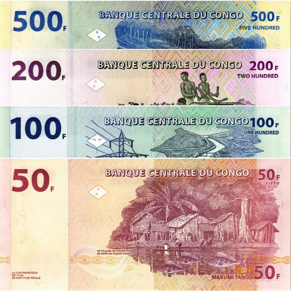 КОНГО ДР НАБОР 500-200-100-50 ФРАНКОВ мини 2