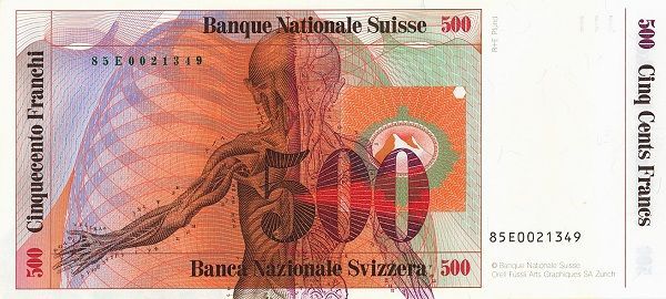ШВЕЙЦАРИЯ 500 ФРАНКОВ мини 2