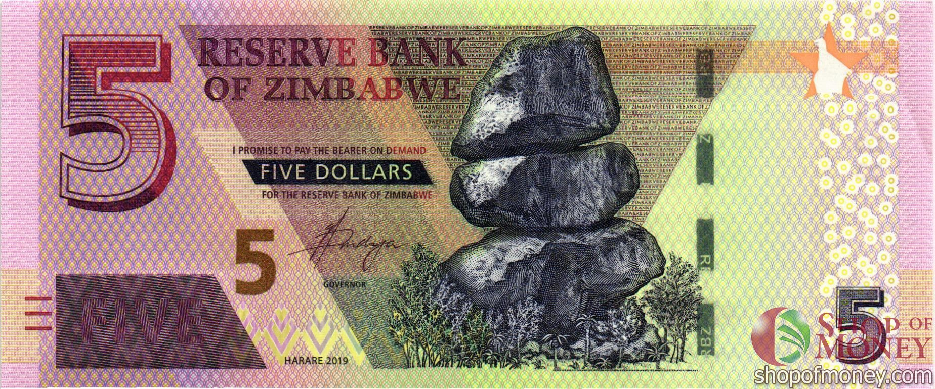ЗИМБАБВЕ 5 ДОЛЛАРОВ мини 1