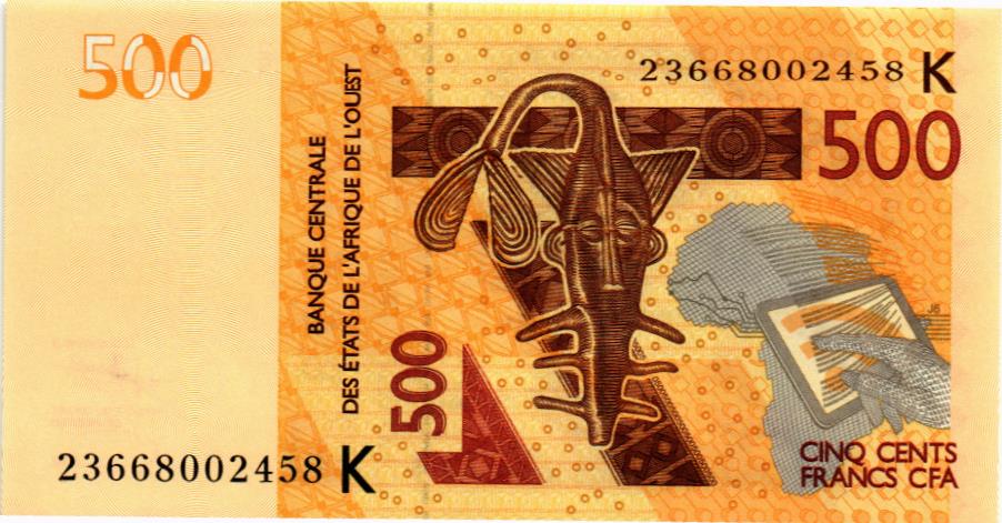 WAS - СЕНЕГАЛ 500 ФРАНКОВ (K) мини 1