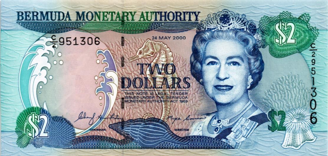 БЕРМУДСКИЕ ОСТРОВА 2 ДОЛЛАРА