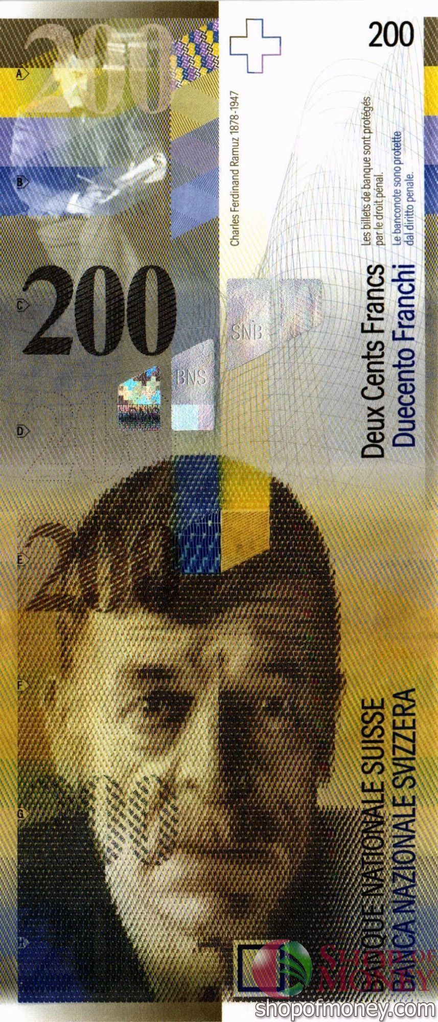 ШВЕЙЦАРИЯ 200 ФРАНКОВ