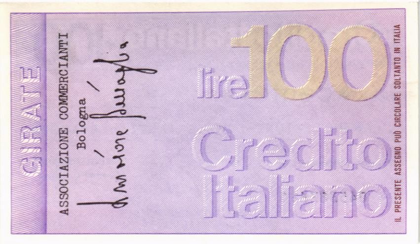 ИТАЛИЯ 100 ЛИР (ЧЕК) мини 2