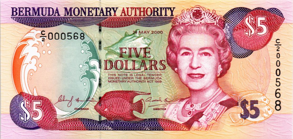 БЕРМУДСКИЕ ОСТРОВА 5 ДОЛЛАРОВ мини 1