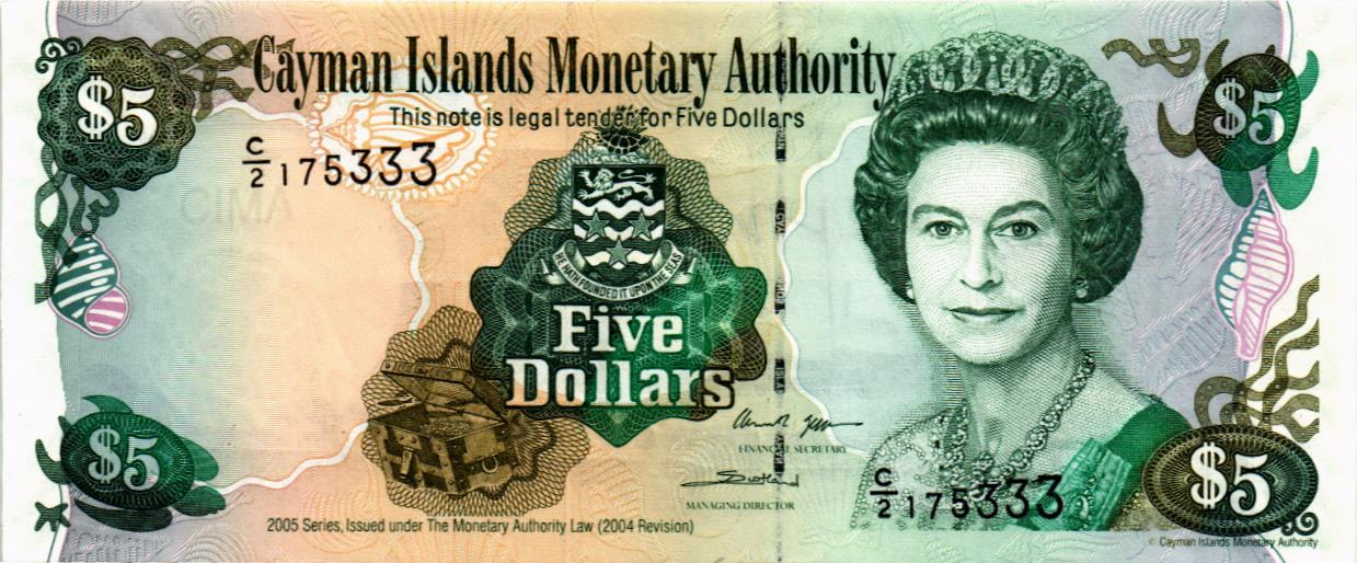 КАЙМАНОВЫ ОСТРОВА 5 ДОЛЛАРОВ (C/2) мини 1