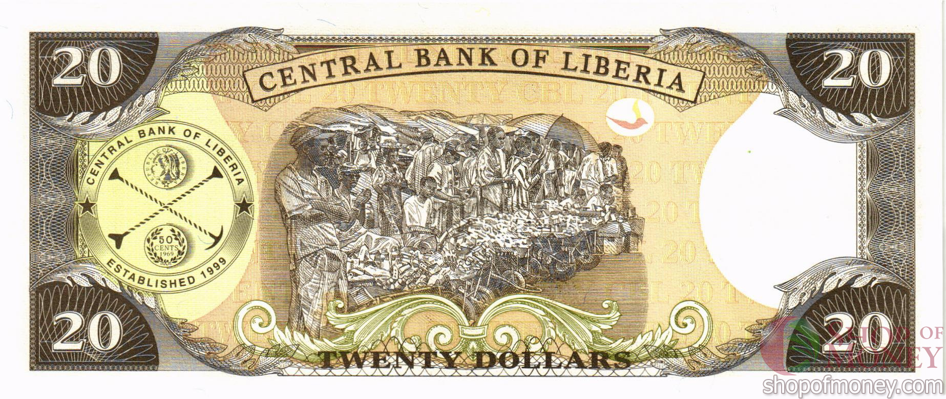 ЛИБЕРИЯ 20 ДОЛЛАРОВ мини 2