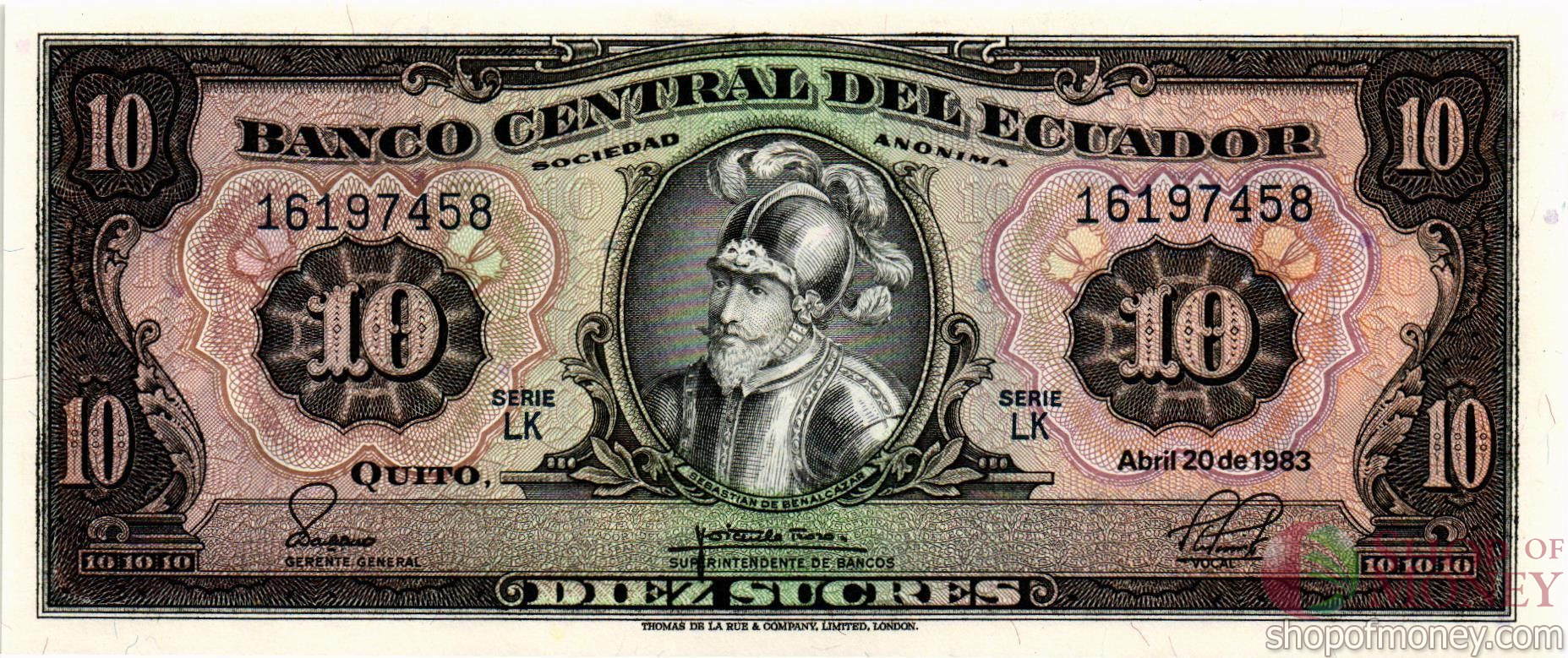 ЭКВАДОР 10 CУКРЕ (20.04.1983)