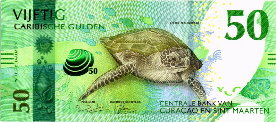 КЮРАСАО И СИНТ-МАРТЕН 50 ГУЛЬДЕНОВ мини 1