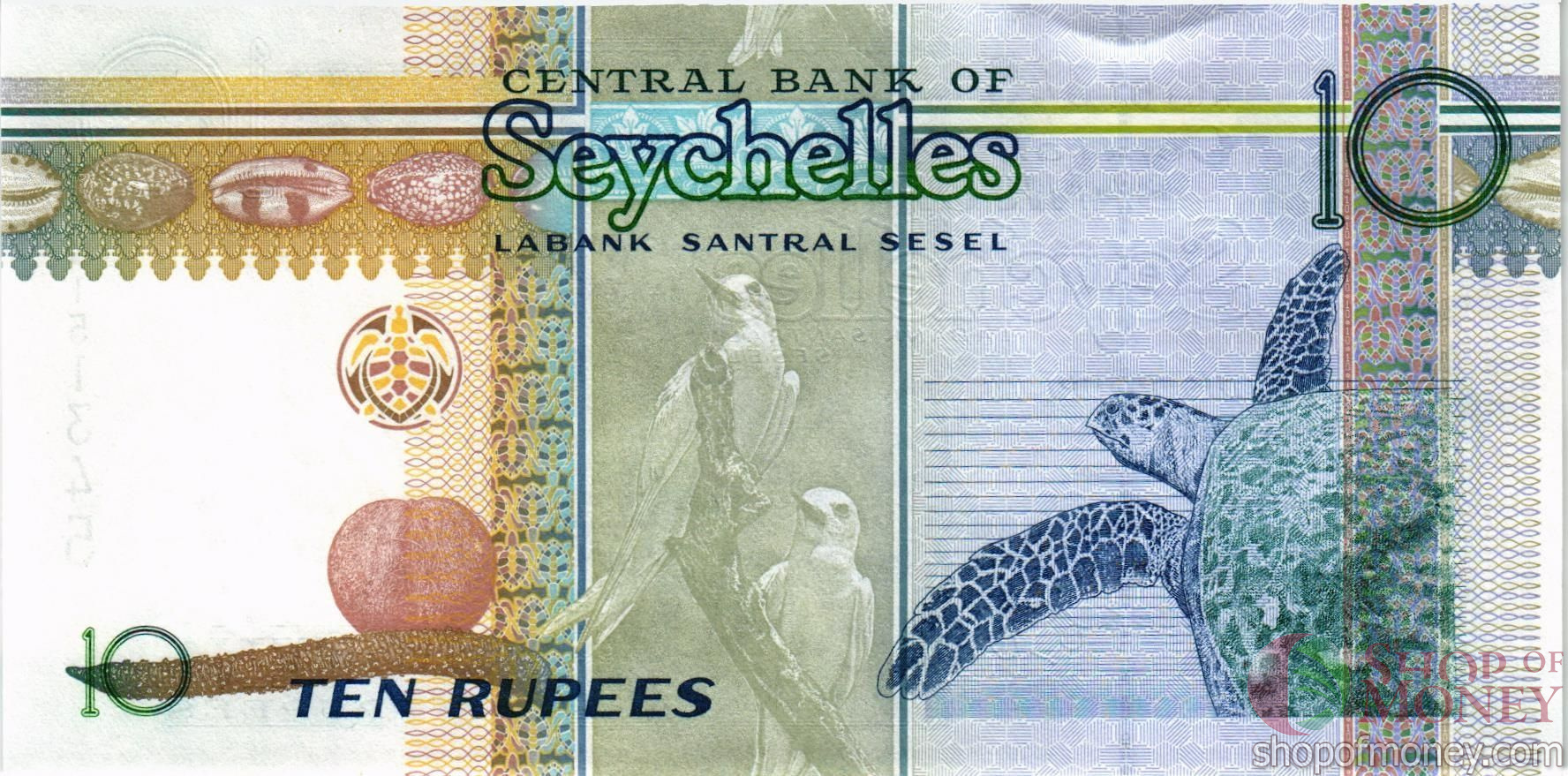 СЕЙШЕЛЬСКИЕ ОСТРОВА 10 РУПИЙ мини 2