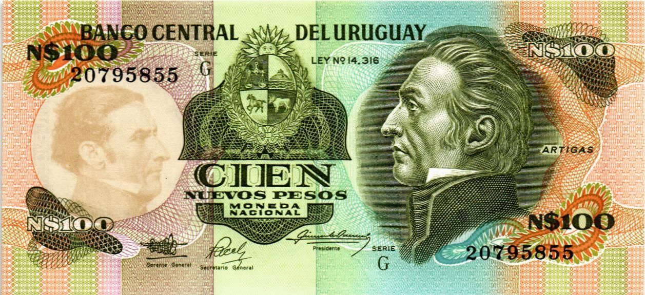 УРУГВАЙ 100 ПЕСО (-G- ПРЕФИКС)