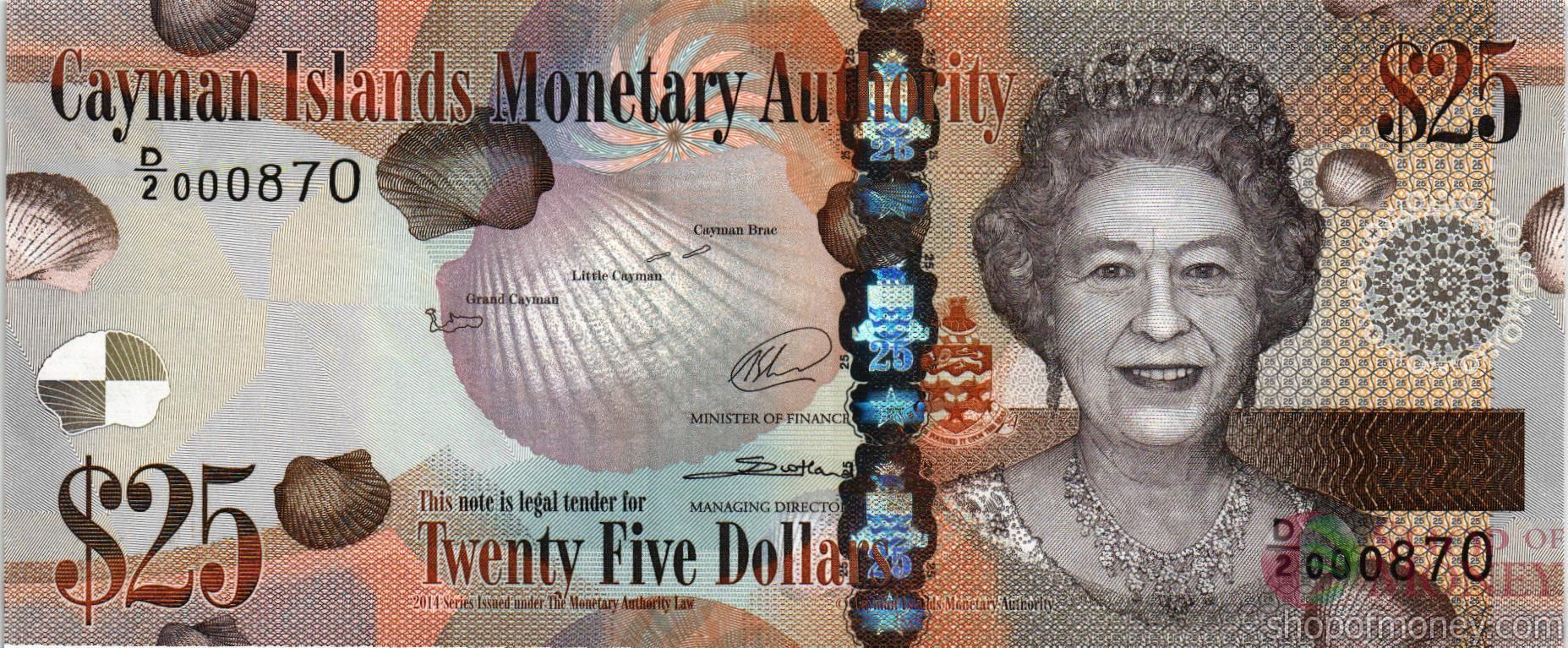 КАЙМАНОВЫ ОСТРОВА 25 ДОЛЛАРОВ