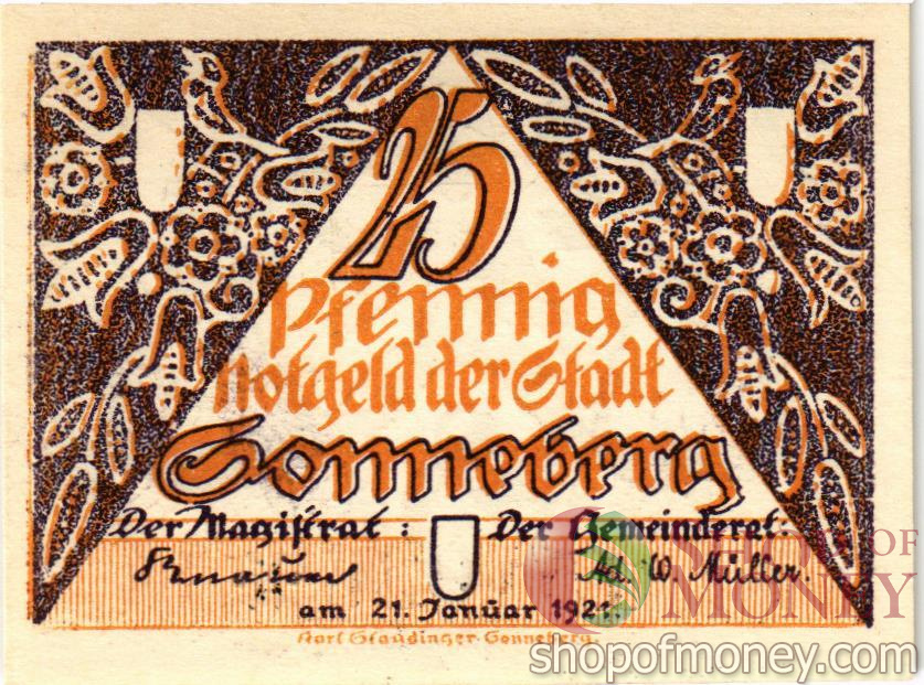 ГЕРМАНИЯ 25 ПФЕННИГОВ (НОТГЕЛЬД) мини 1