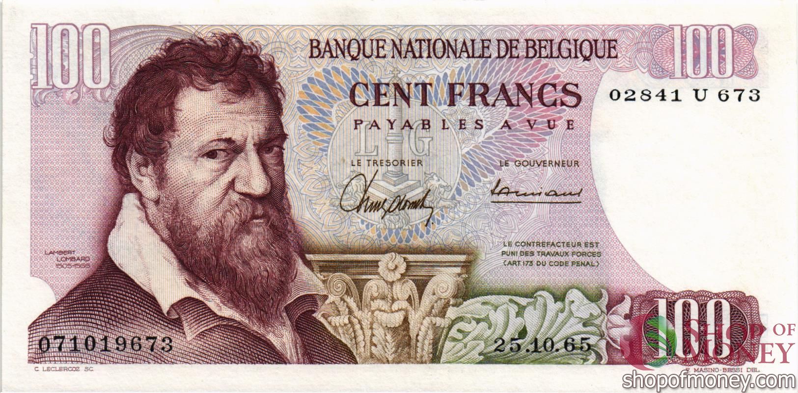 БЕЛЬГИЯ 100 ФРАНКОВ