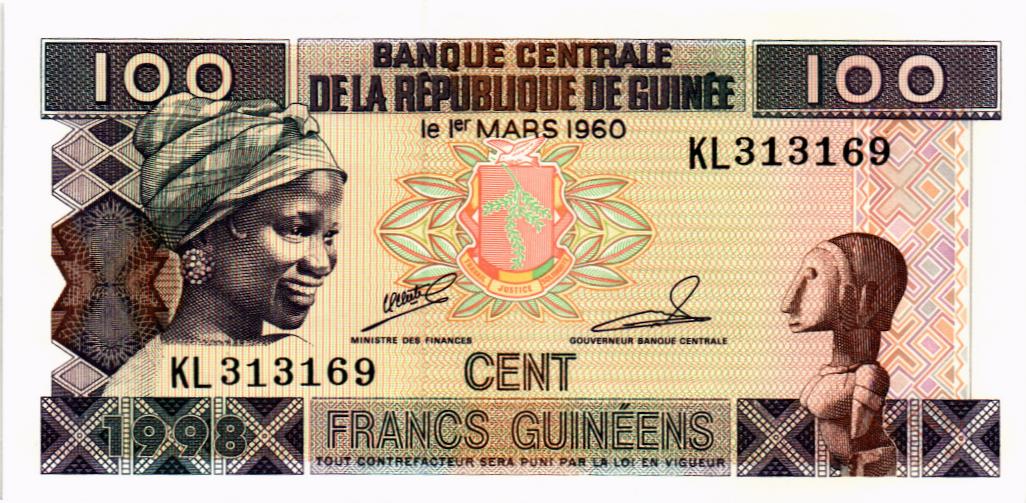 ГВИНЕЯ 100 ФРАНКОВ мини 1