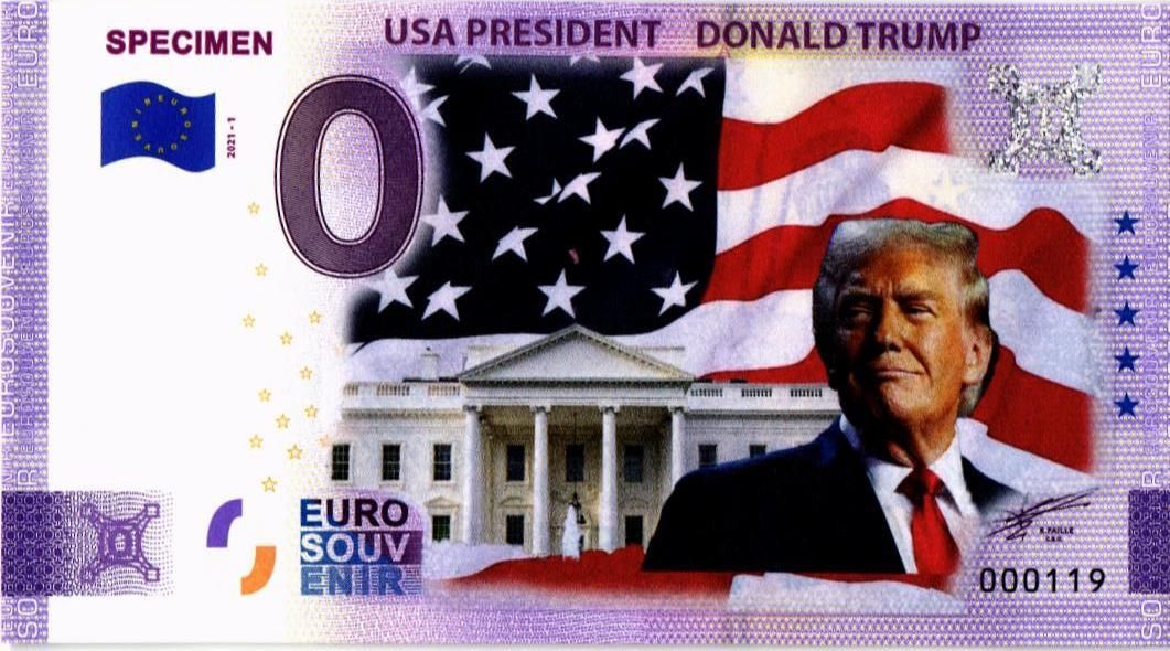 USA PRESIDENT DONALD TRUMP (SPECIMEN) 0 ЕВРО