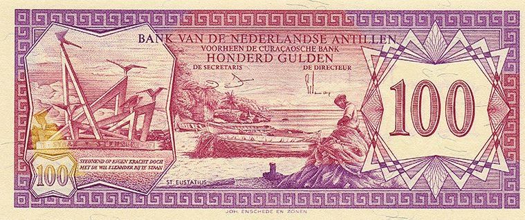 НИДЕРЛАНДСКИЕ АНТИЛЬСКИЕ ОСТРОВА 100 ГУЛЬДЕНОВ мини 2
