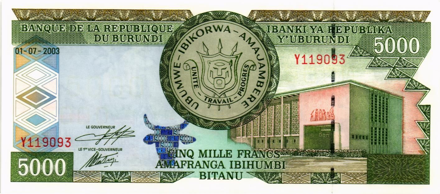 БУРУНДИ 5000 ФРАНКОВ