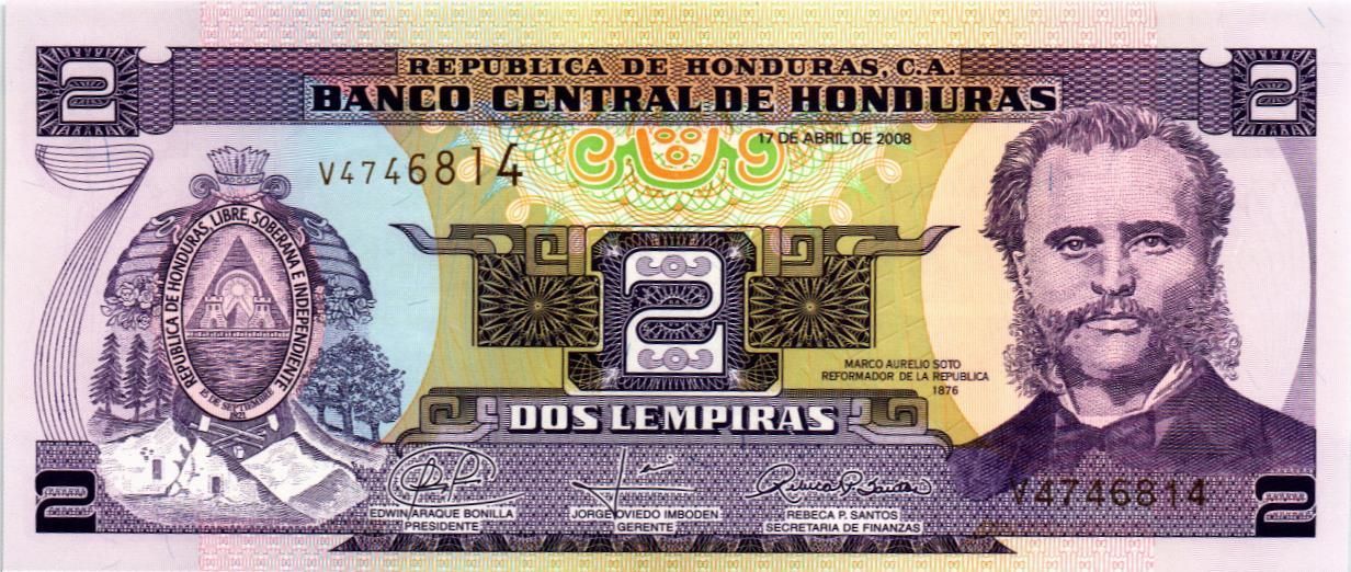 ГОНДУРАС 2 ЛЕМПИРЫ мини 1