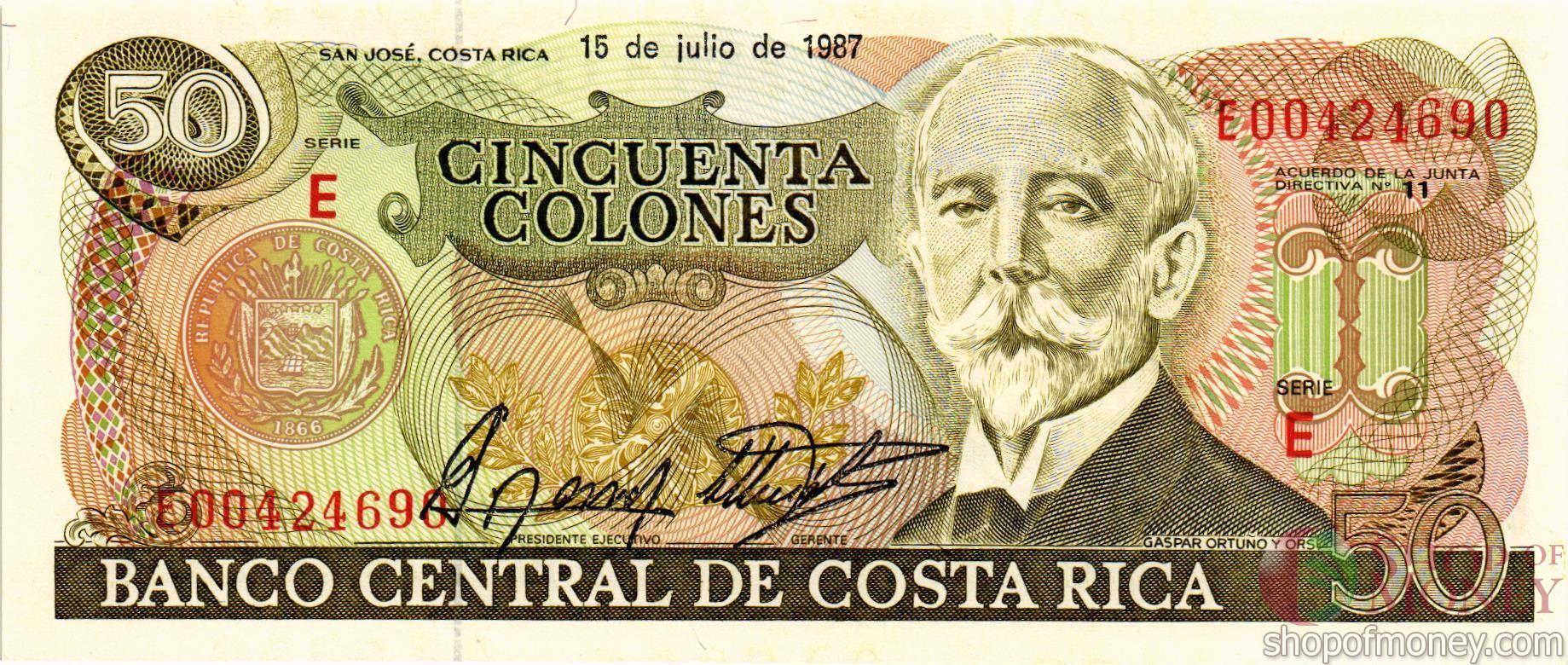 КОСТА-РИКА 50 КОЛОН мини 1
