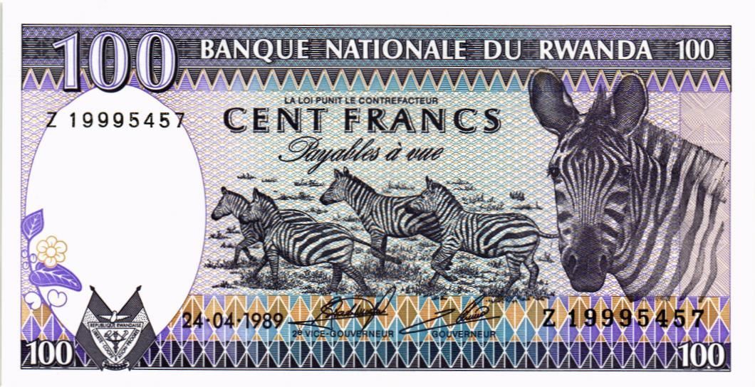 РУАНДА 100 ФРАНКОВ мини 1