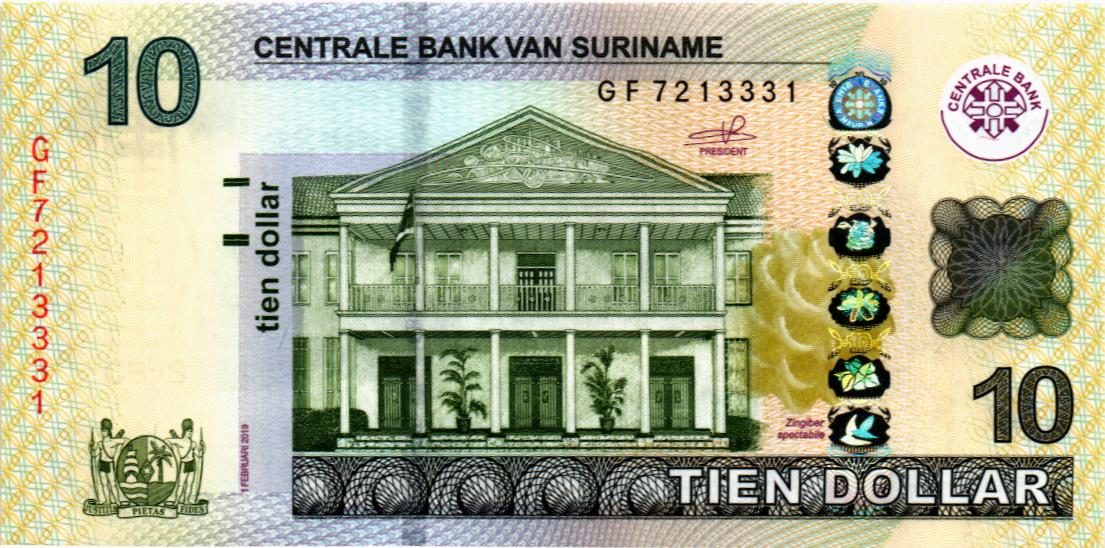 СУРИНАМ 10 ДОЛЛАРОВ
