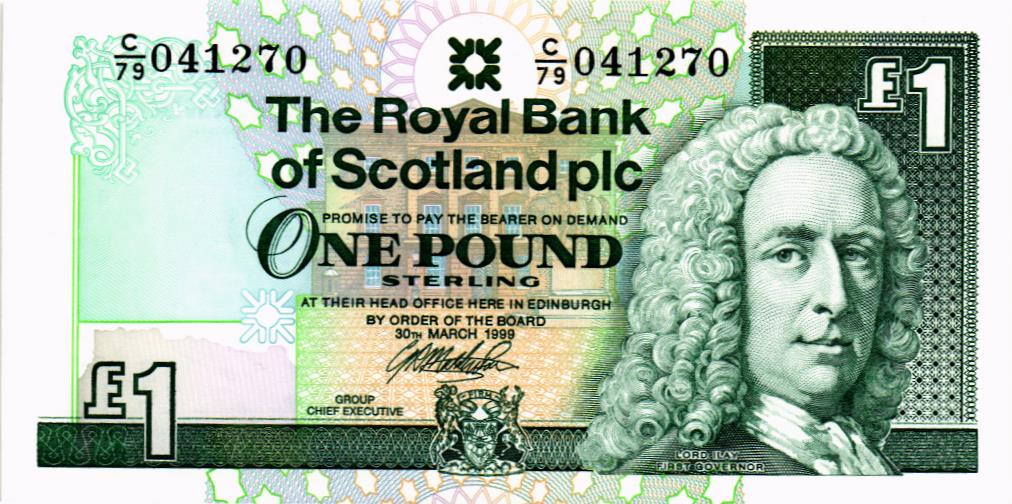 ШОТЛАНДИЯ 1 ФУНТ (THE ROYAL BANK OF SCOTLAND) мини 1