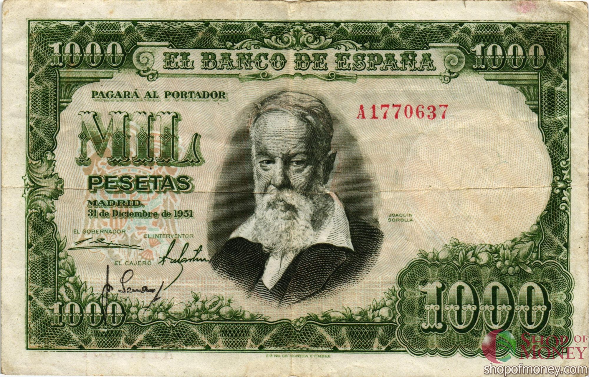 ИСПАНИЯ 1000 ПЕСЕТ мини 1