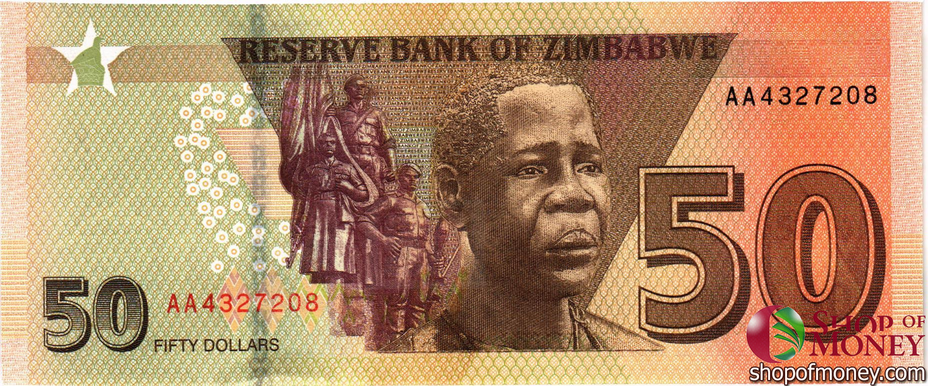 ЗИМБАБВЕ 50 ДОЛЛАРОВ мини 2