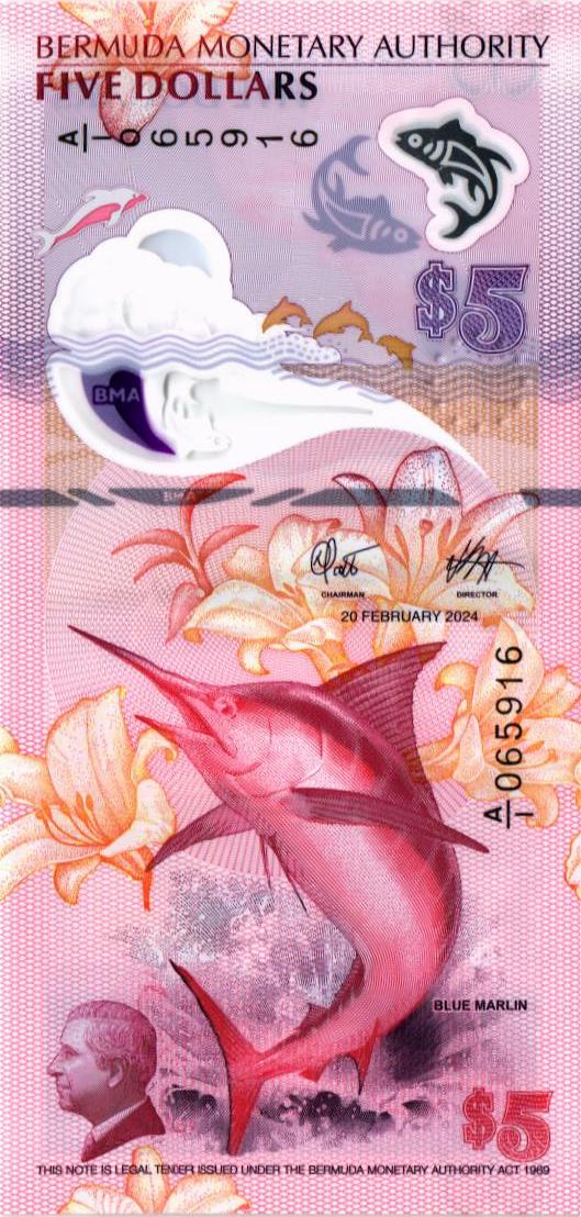 БЕРМУДСКИЕ ОСТРОВА 5 ДОЛЛАРОВ мини 1