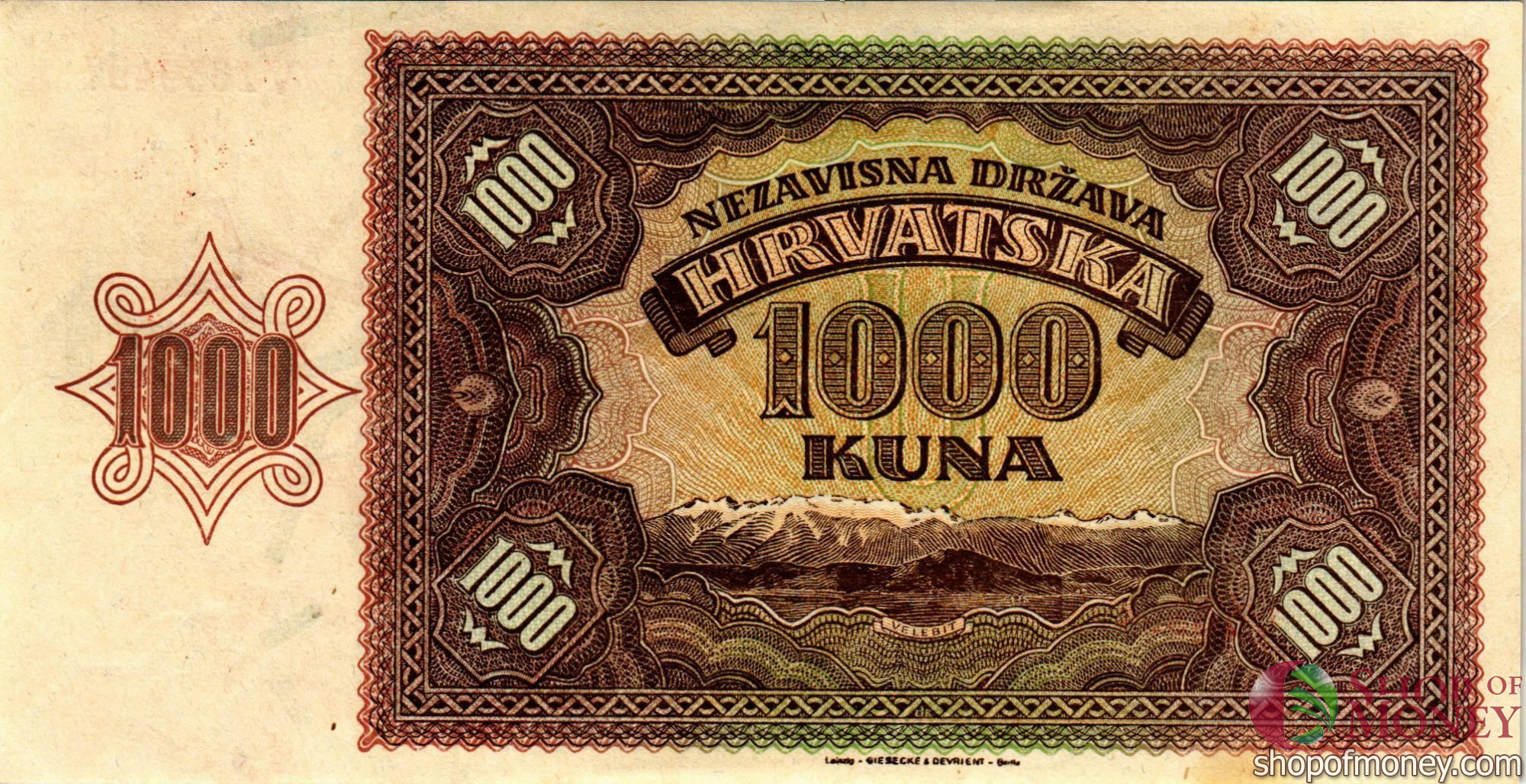 ХОРВАТИЯ 1000 КУН мини 2