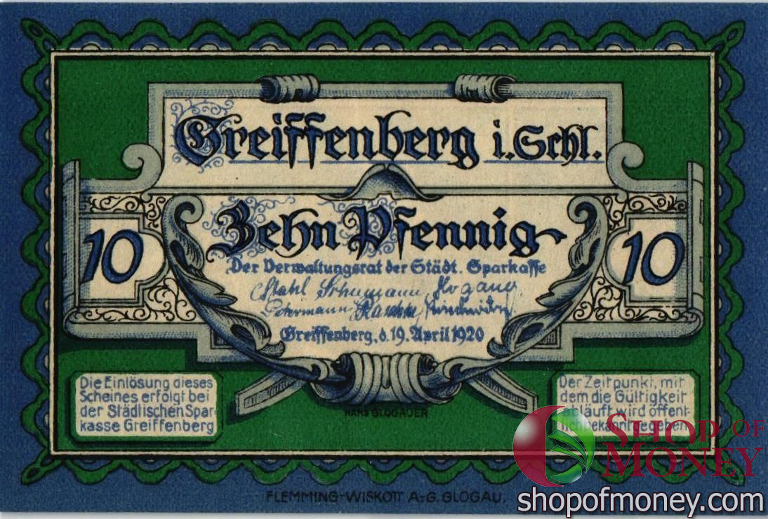 ГЕРМАНИЯ 10 ПФЕННИГОВ (НОТГЕЛЬД)