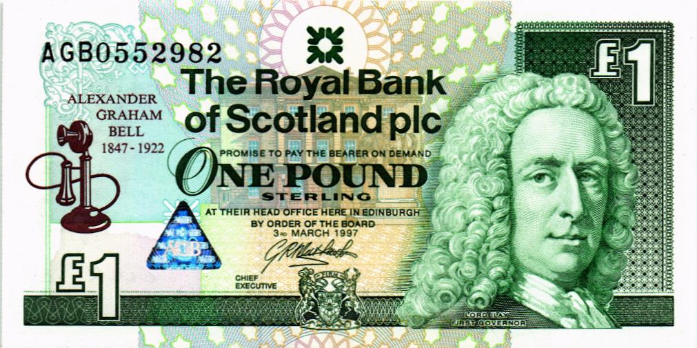 ШОТЛАНДИЯ 1 ФУНТ (THE ROYAL BANK OF SCOTLAND)