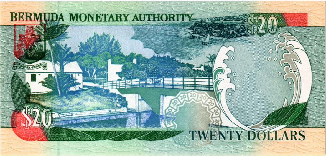 БЕРМУДСКИЕ ОСТРОВА 20 ДОЛЛАРОВ (ГОЛОГРАММА #1) мини 2