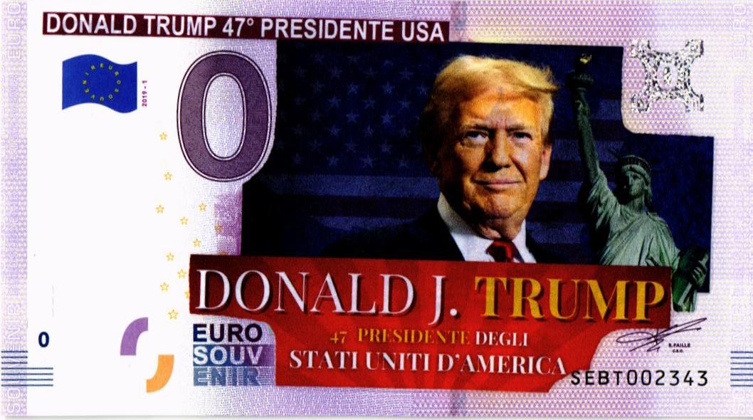 DONALD TRUMP 47 PRESIDENTE USA 0 ЕВРО мини 1
