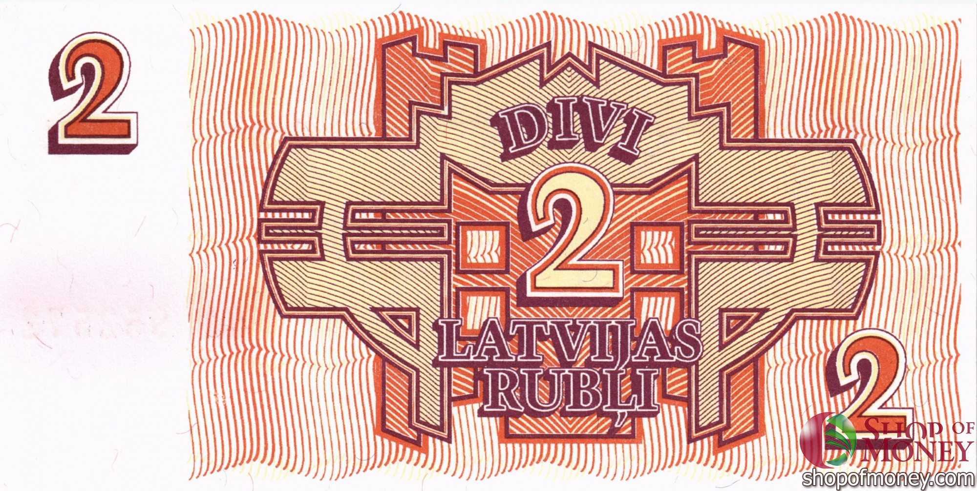 ЛАТВИЯ 2 РУБЛЯ мини 2