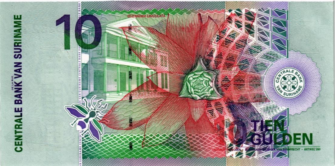 СУРИНАМ 10 ГУЛЬДЕНОВ мини 2