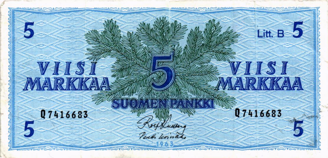 ФИНЛЯНДИЯ 5 МАРОК (Litt. B) мини 1