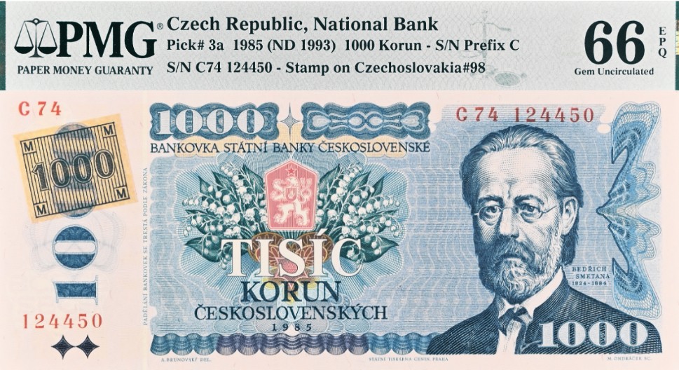 ЧЕХИЯ 1000 КРОН (PMG - GRADE 66)