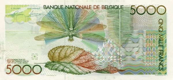 БЕЛЬГИЯ 5000 ФРАНКОВ мини 2