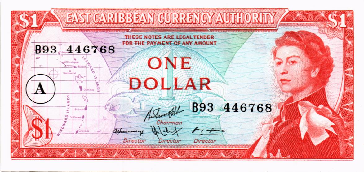 ВОСТОЧНЫЕ КАРИБЫ 1 ДОЛЛАР (А - АНТИГУА) мини 1