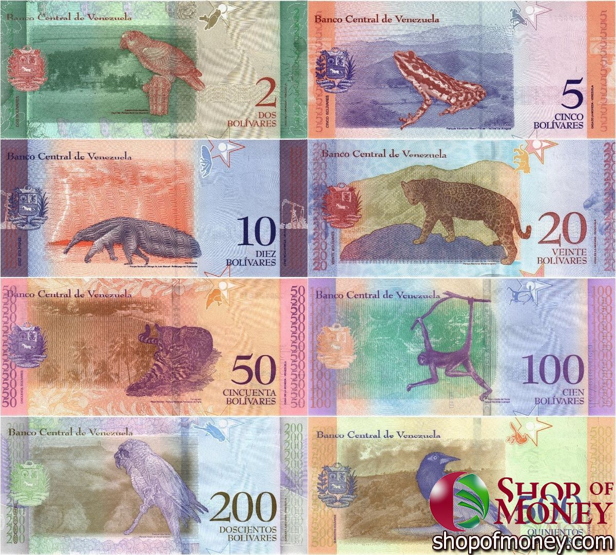 ВЕНЕСУЭЛА НАБОР ИЗ 21 БАНКНОТЫ мини 3