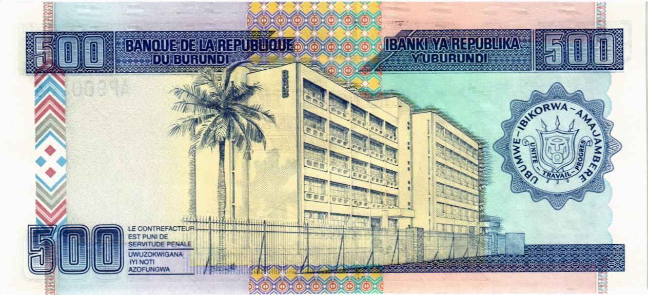 БУРУНДИ 500 ФРАНКОВ мини 2