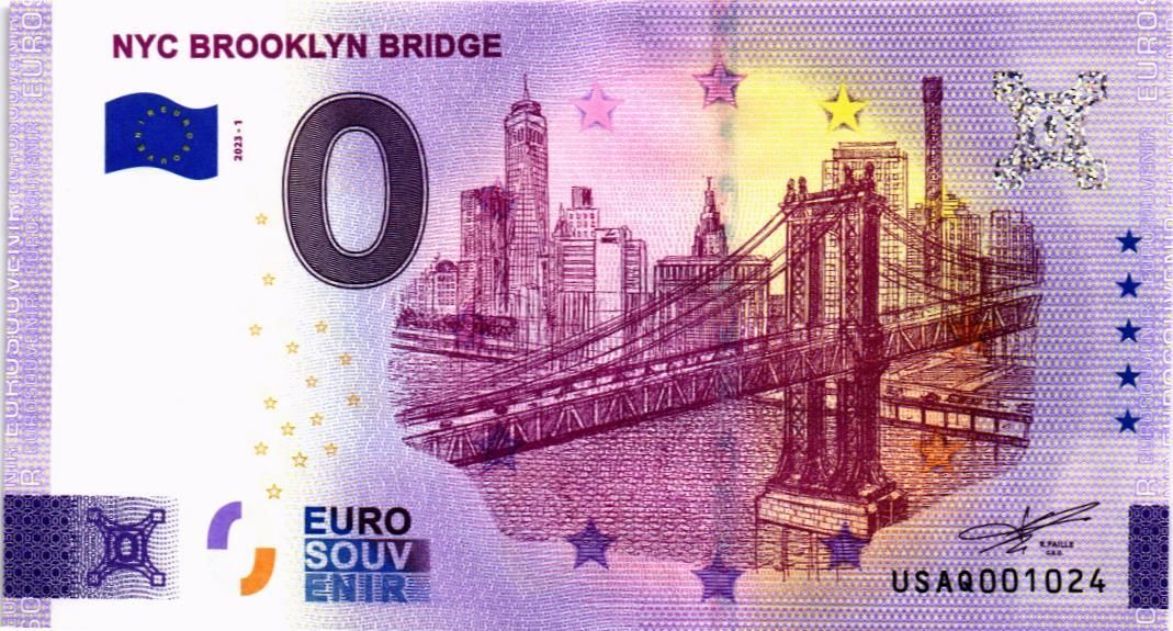 NYC BROOKLYN BRIDGE 0 ЕВРО мини 1