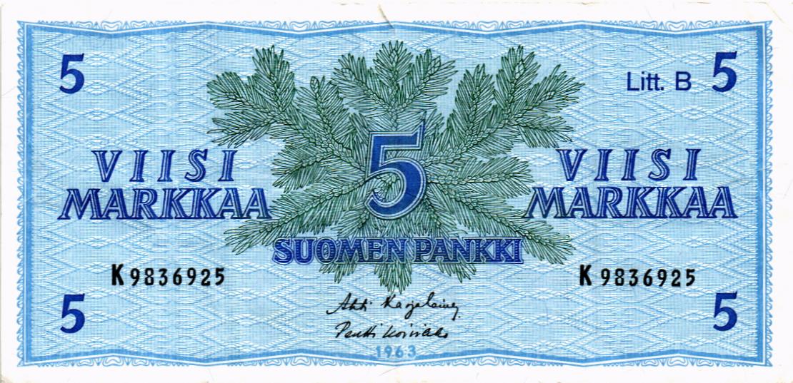 ФИНЛЯНДИЯ 5 МАРОК (Litt. B) мини 1
