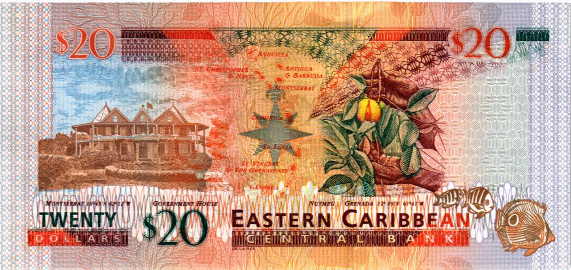 ВОСТОЧНЫЕ КАРИБЫ 20 ДОЛЛАРОВ (A - АНТИГУА) мини 2