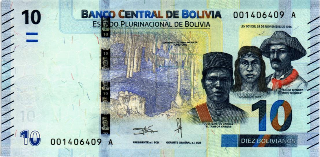 БОЛИВИЯ 10 БОЛИВИАНО