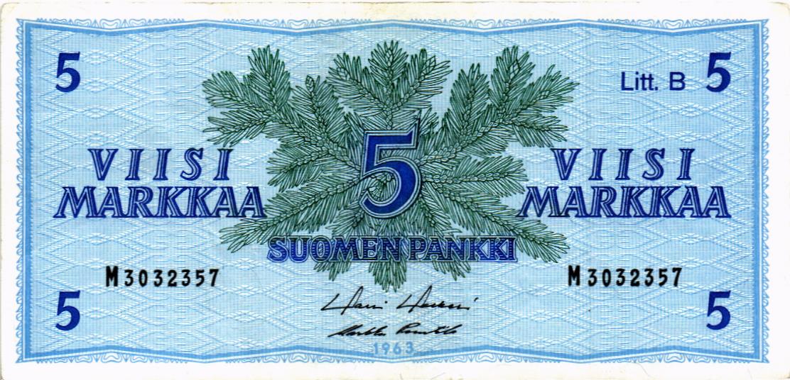 ФИНЛЯНДИЯ 5 МАРОК (Litt. B)