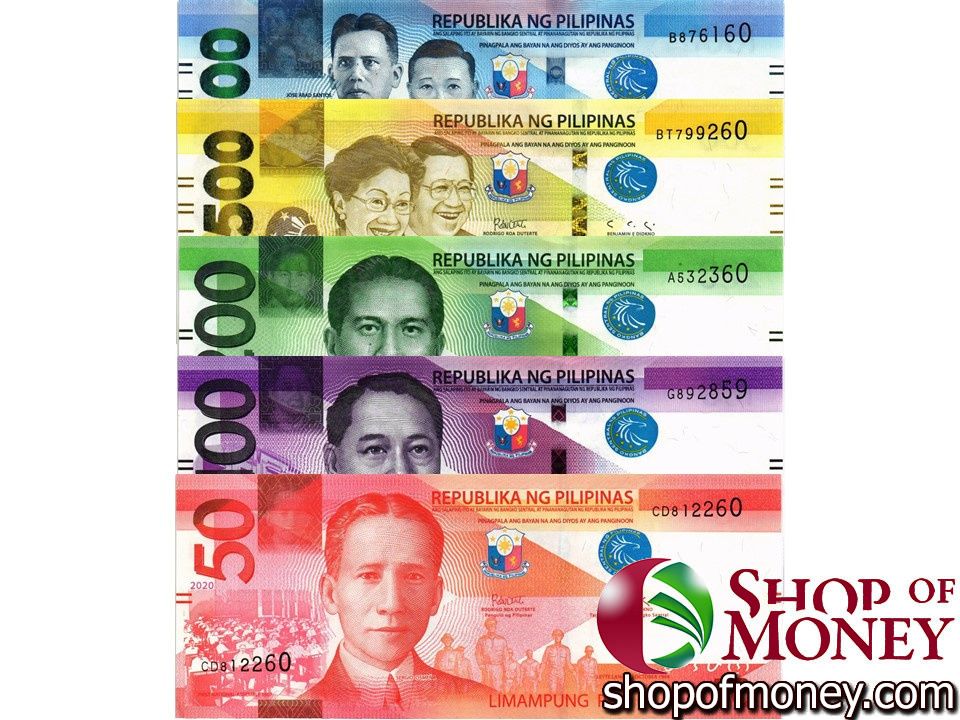 ФИЛИППИНЫ 50 100 200 500 1000 ПЕСО мини 1